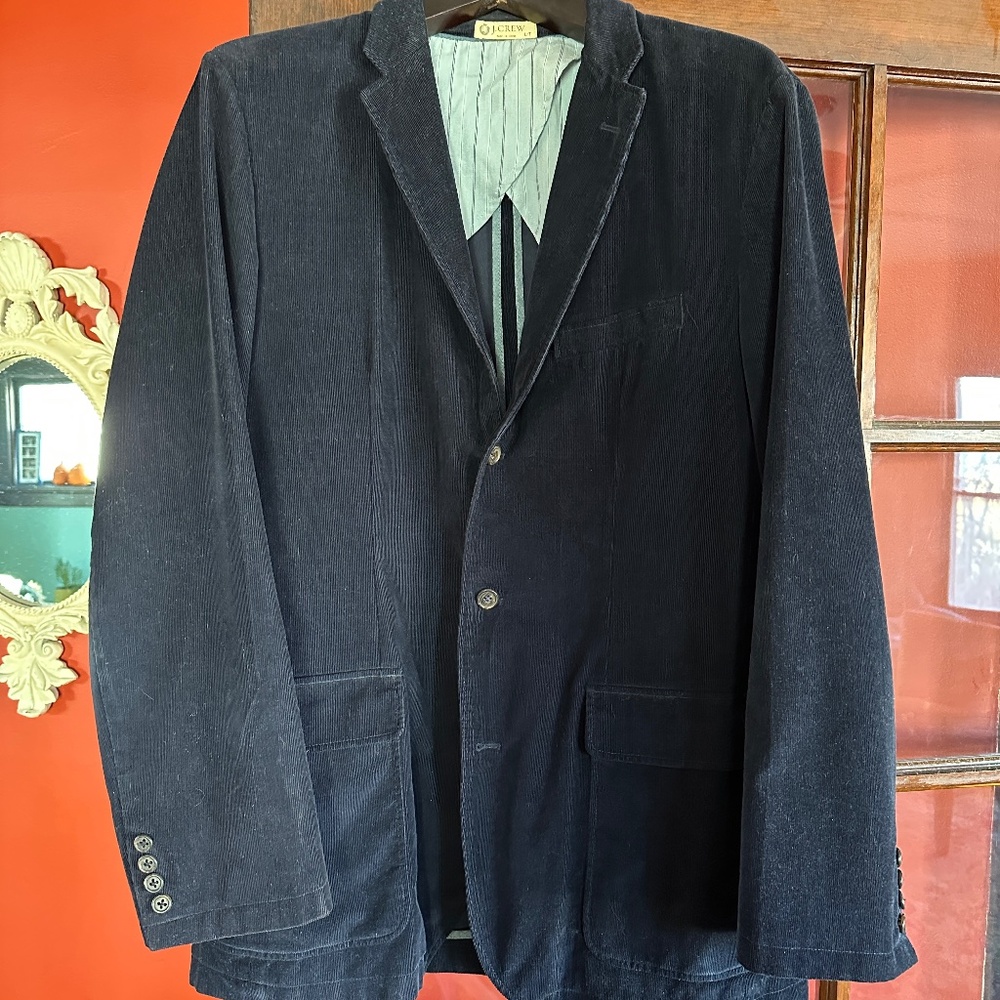 J. Crew Sport Coat, Blue Corduroy, L-T
